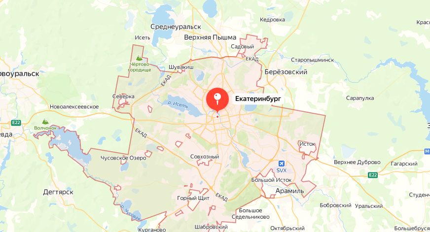 Карта ЕКБ - Ремонт бытовой техники Indesit в Екатеринбурге